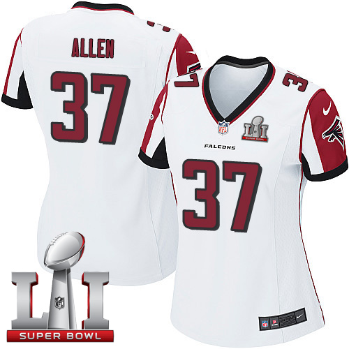 Nike Falcons #37 Ricardo Allen White Super Bowl LI 51 Women's Stitched NFL Elite Jersey